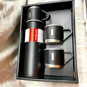 Thermal Mug set Stainless Steel Insulated Bottle With 3pcs Cup/Hot and Cold500ml
